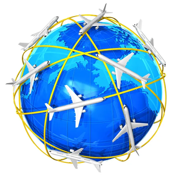 International air travel concept
