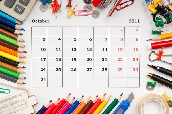 Calendars  2011 on Calendar For October 2011   Stock Photo    Observer  3940531