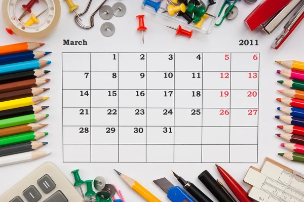 Calendar for March 2011