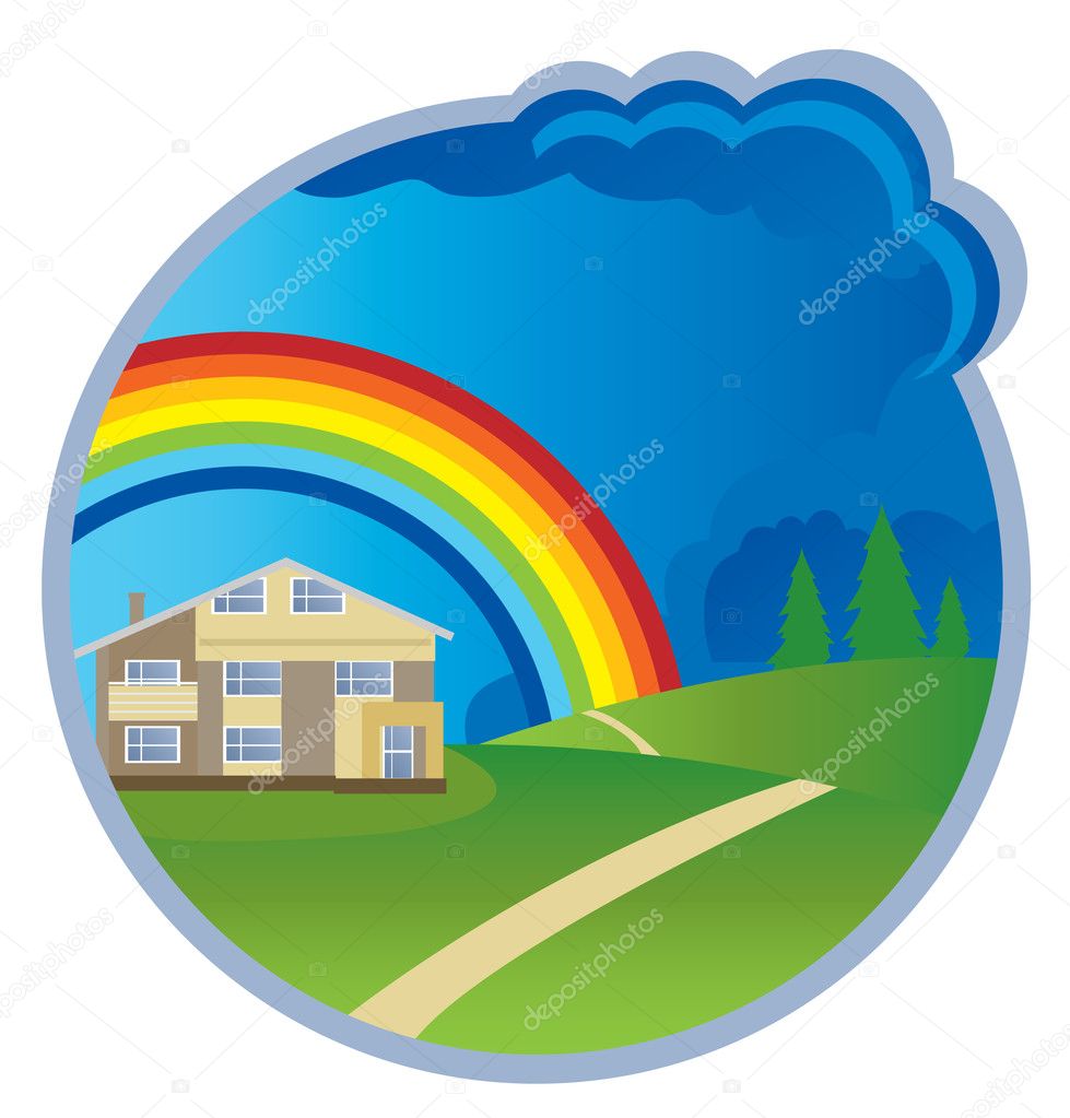 House With Rainbow