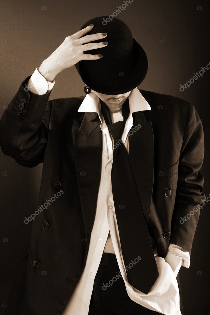 black hat man