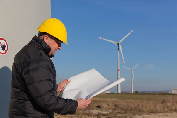 Technician Engineer in Wind Turbine Power Generator Station