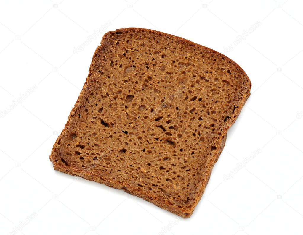Brown Bread In Slices Isolated White Brown Bread Slice Isolated On White Background Stock
