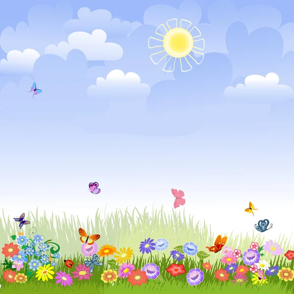 Lawn on a <em>sunny day</em> | Stock Vector Oksana Me