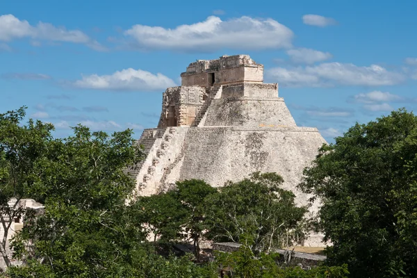 Mayan pyramid (Pyramid of the Magician, Adivino) in Uxmal, Mexic — Stock Photo #4517570