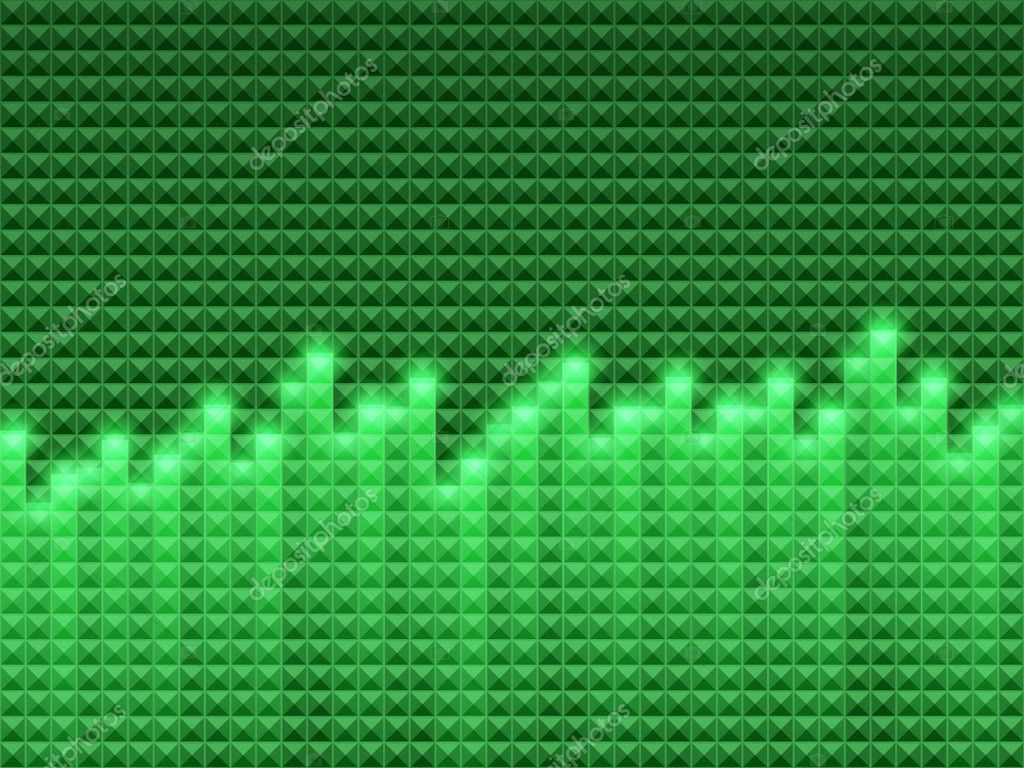 Music Equalizer Shiny Green Abstract Vector Background