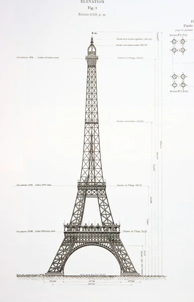  Picture  Eiffel Tower on Old Draft Of The Eiffel Tower   Stock Photo    Artem Povarov  5222802