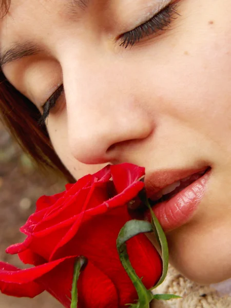 Red rose and girl