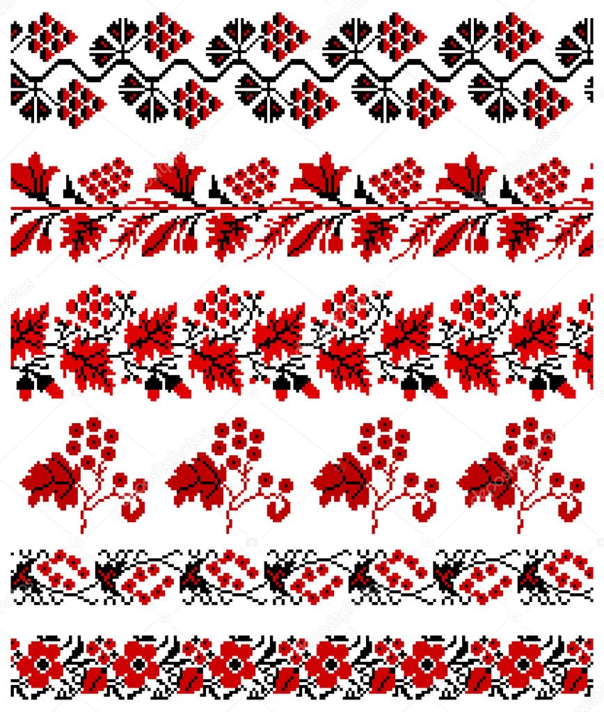 Клипарт векторный вышивка 16