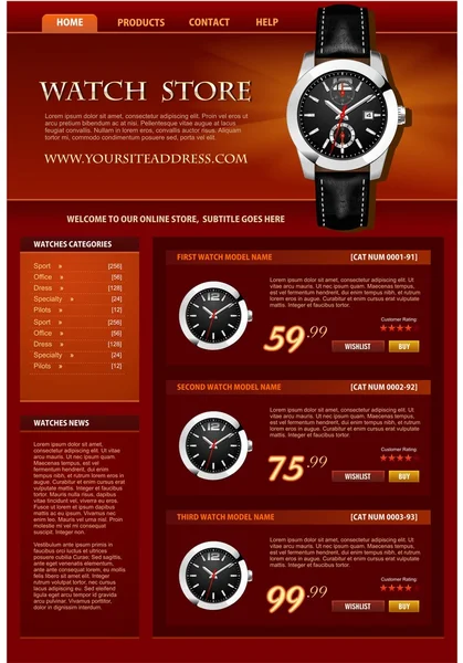 Watch Web Store Vector Template