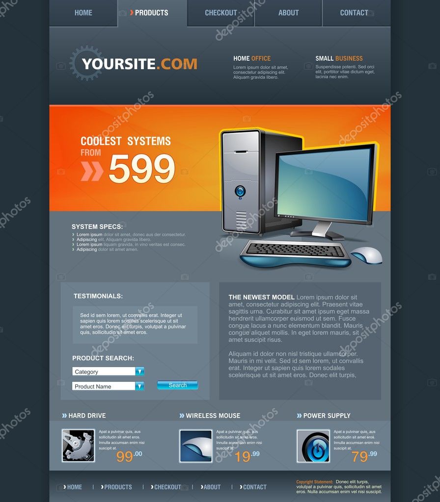 Desktop Computer Shop  Template — Stock Vector © vittore 4699459