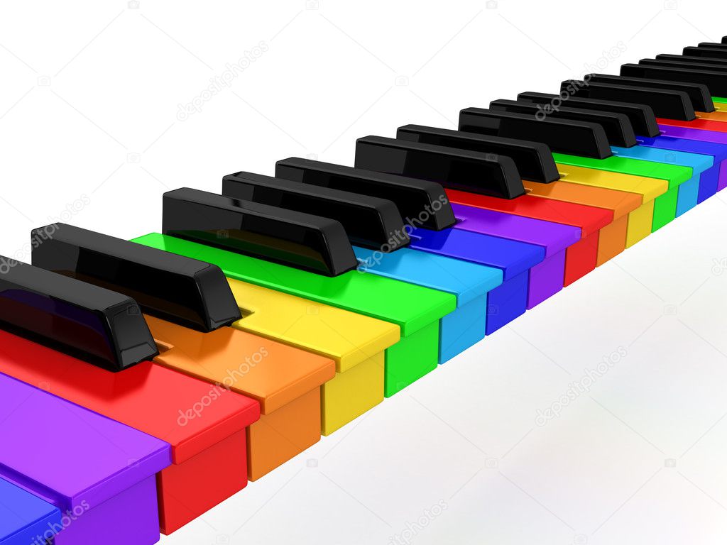 Rainbow piano over white background — Stock Photo © blotty ...
 Rainbow Piano Backgrounds
