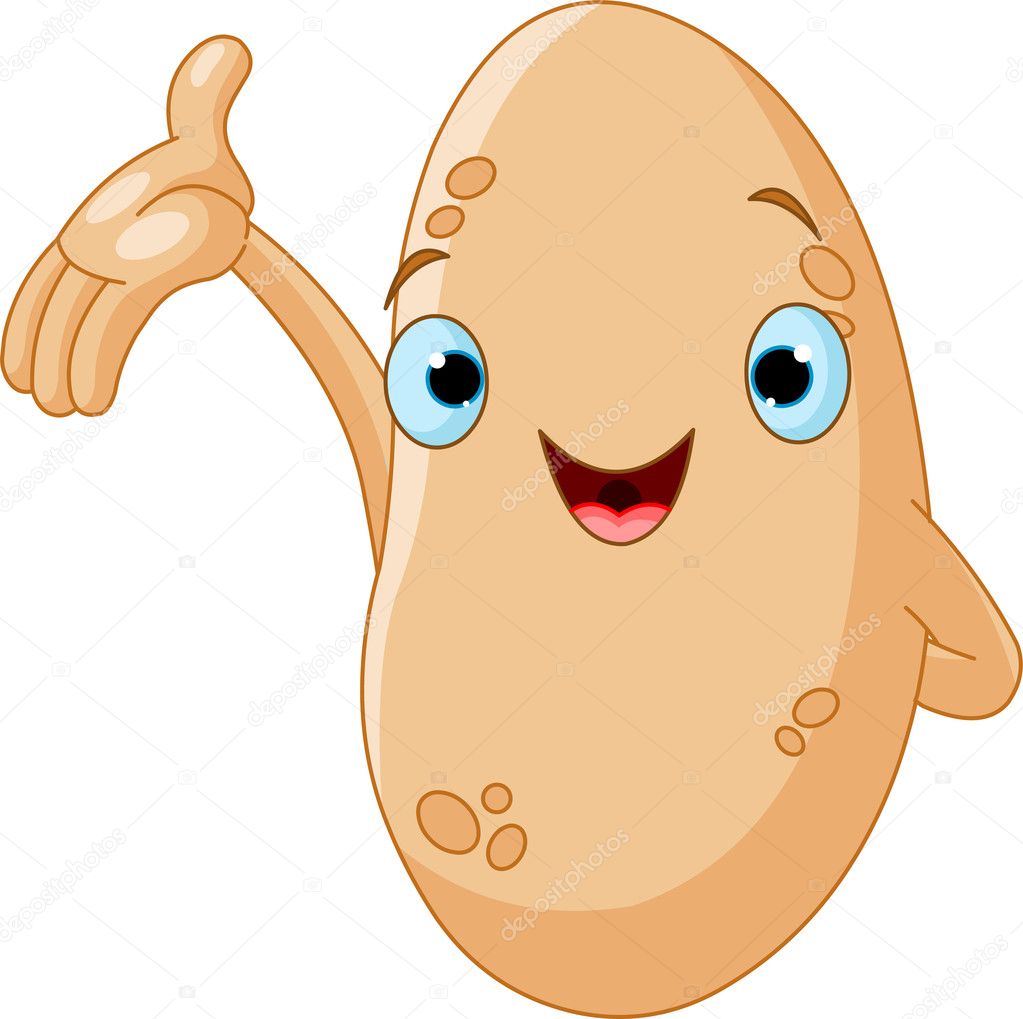 Potato Presenting Something — Stock Vector © Dazdraperma #4887812