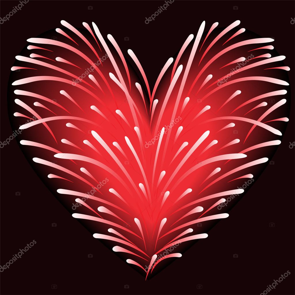 heart fireworks