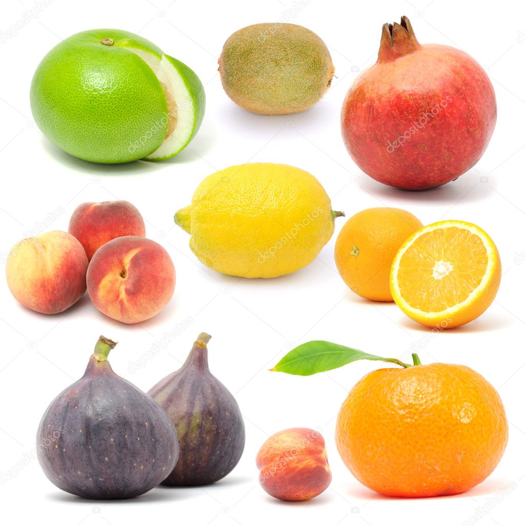 Fruits White Background