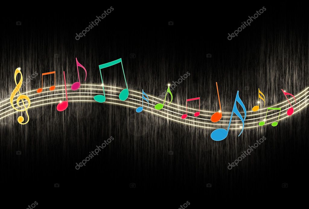 Music Notes on Black Background — Stock Photo © Digifuture ...