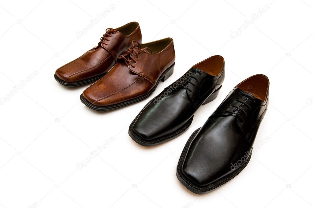Two pairs of shoes isolated on the white — Stock Photo © Elnur_ 4360594