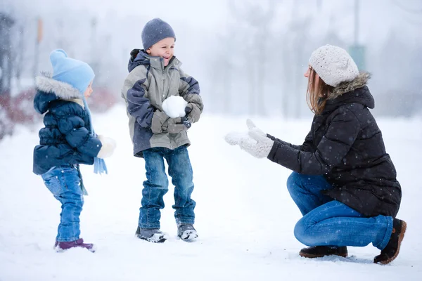 Family fun outdoors at winter