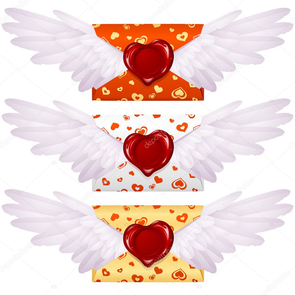 Love letter with wings and wax