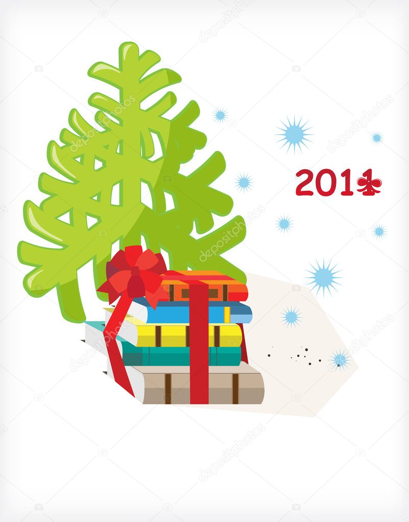 Tree christmas books — Stock Vector © LyudmilaKa 4418868