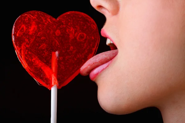 Red lollipop heart