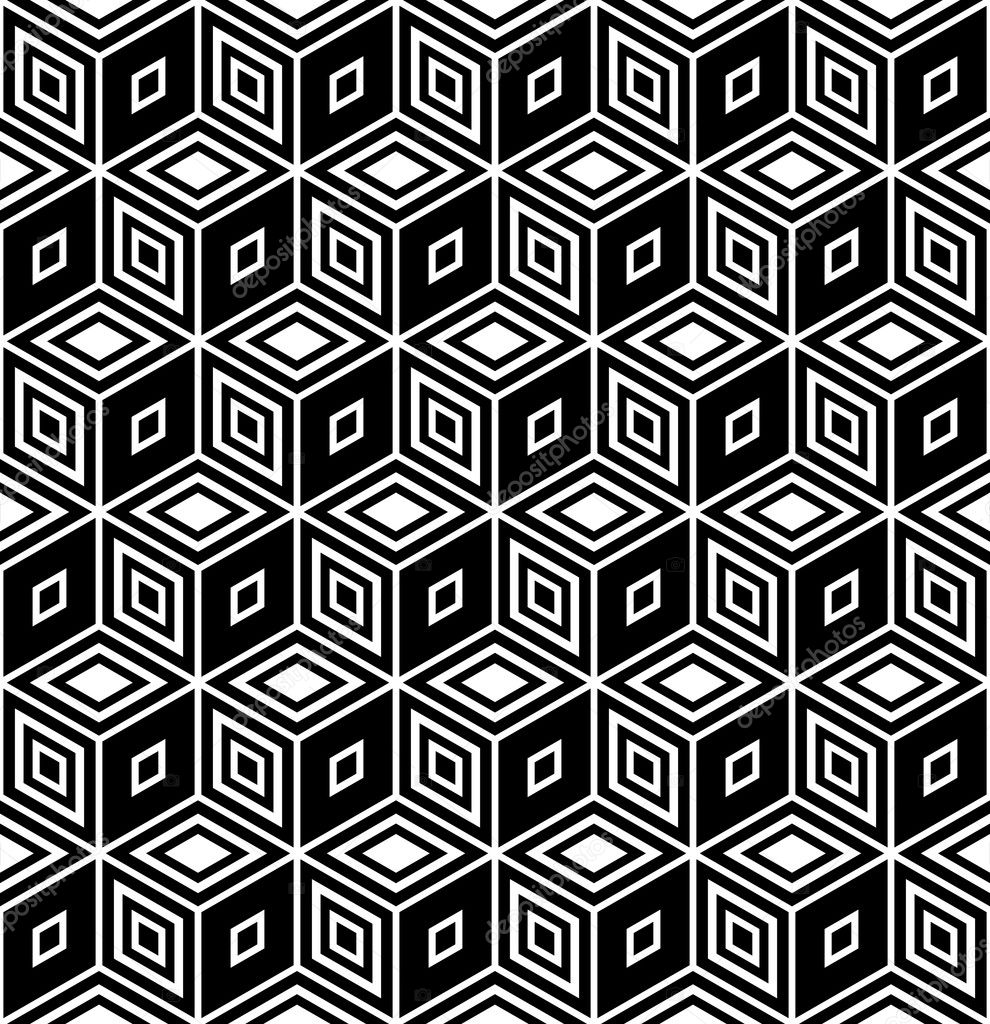 Op Art Design Seamless Geometric Rhombuses Pattern Stock Vector