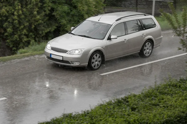 Car in rain