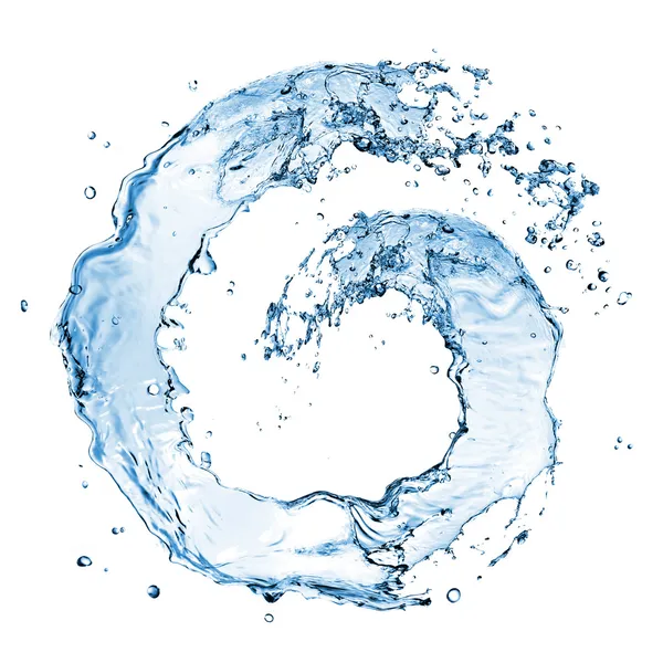 Round water splash isolated on white