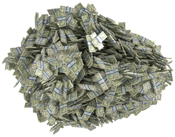 Money and wealth. Heap of US dollar bundles