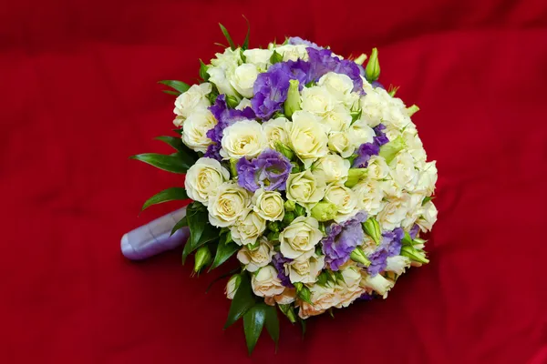 A bouquet isolated on red background