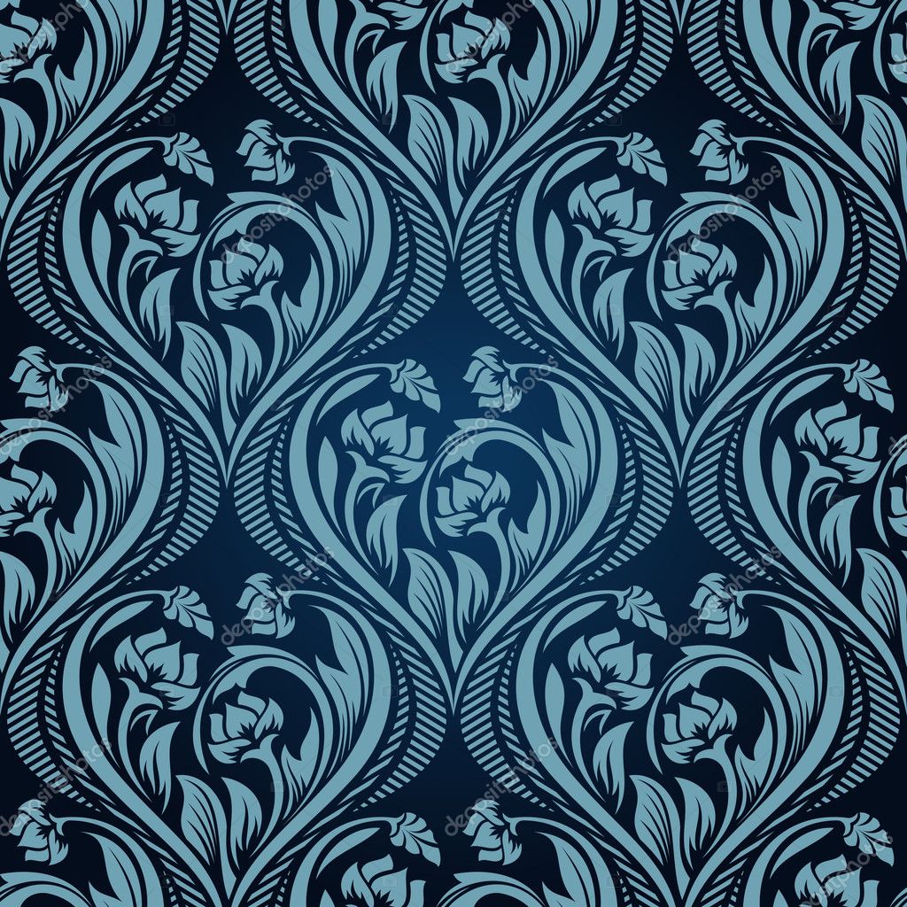 Blue seamless wallpaper pattern — Stock Vector © Zybr78 4287906