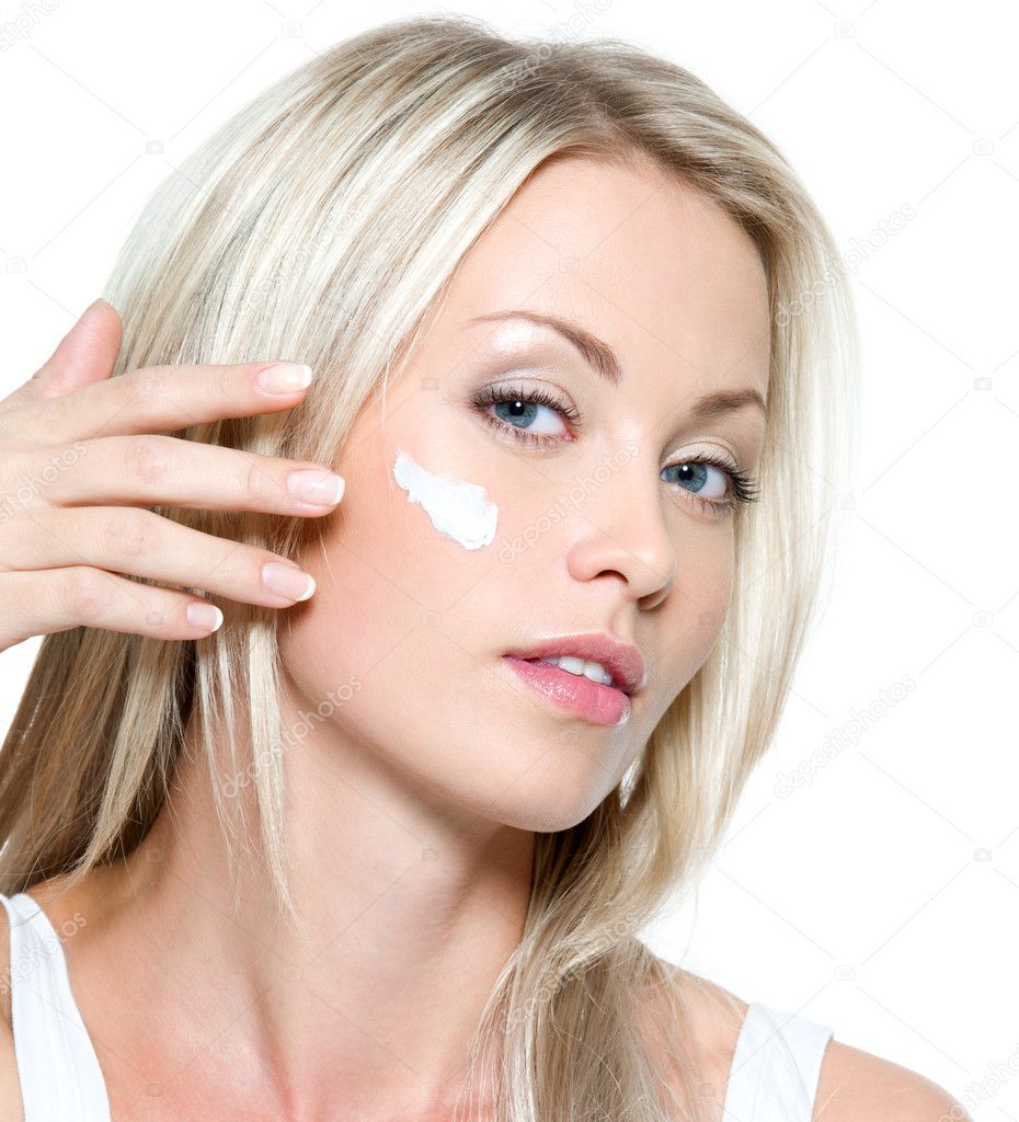Woman Applying Cream