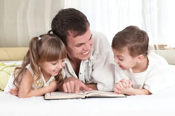 Family with book