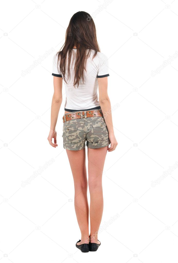 woman in shorts