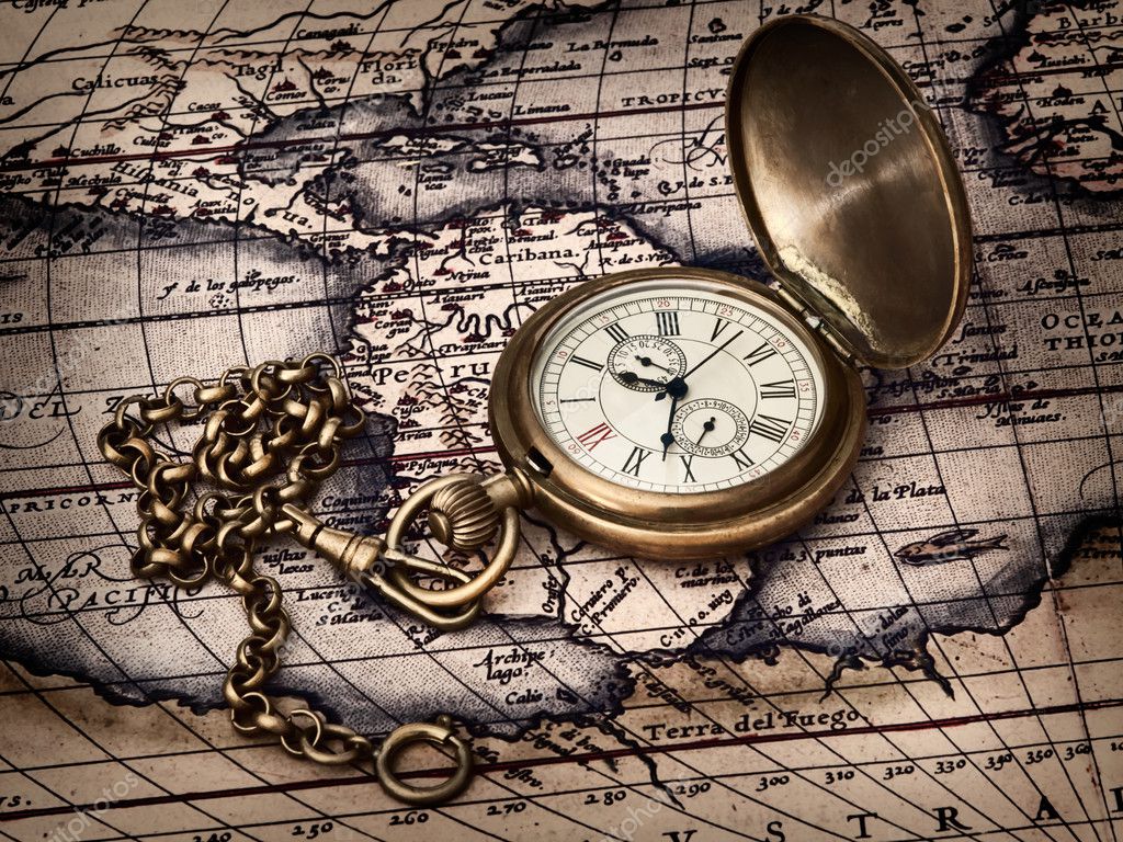 Orologio depoca antica mappa — foto stock © s razvodovskij #4413655 Orologio antico