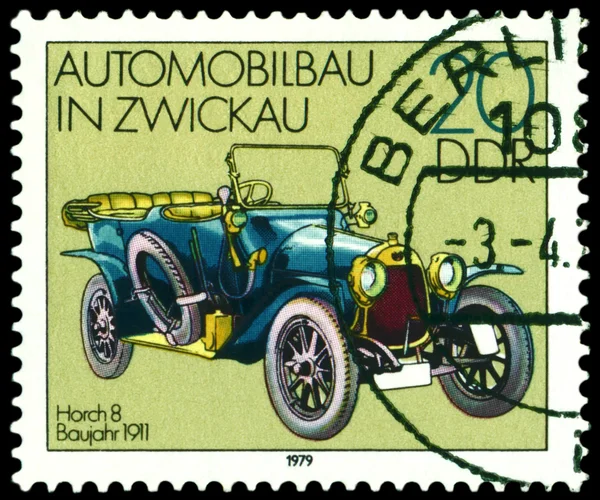 Vintage postage stamp. Old car Horch 8 -1911.