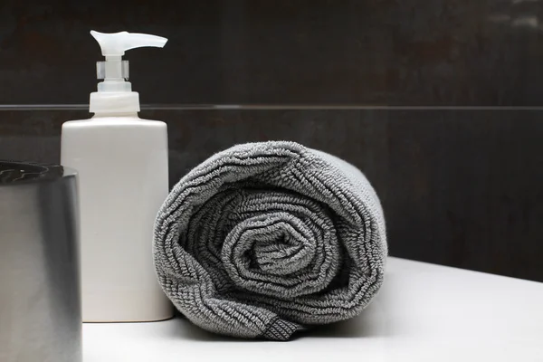 Luxury bathroom interior - soap and towel