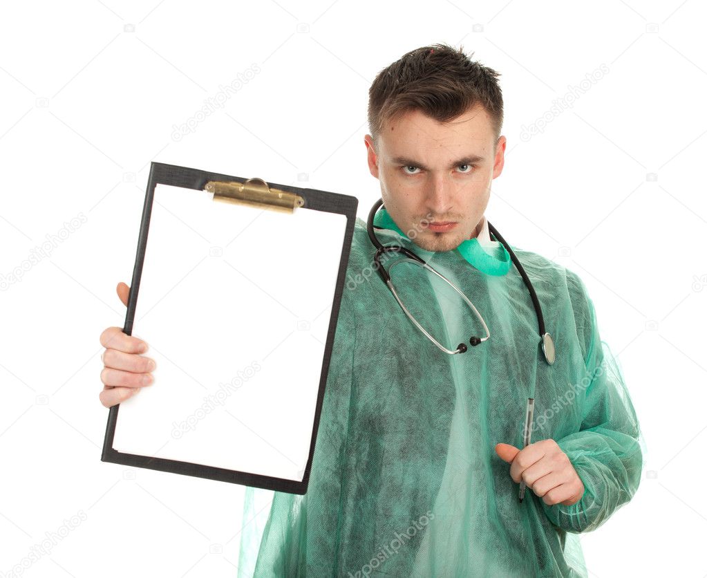 doctor with clipboard