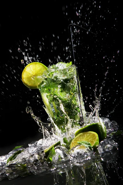 Fresh drink with green lime