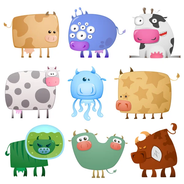 funny cows. Stock Vector: Funny cows