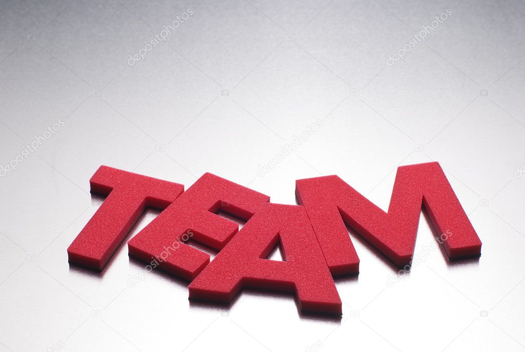 team-word-on-metal-background-part-of-a-series-of-business-words