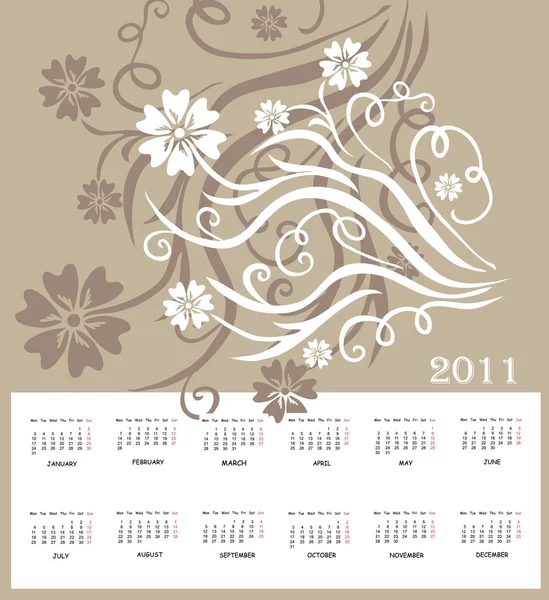 Yearly Calendar 2011 on Annual Calendar For 2011 Stock Vector Chantall 4941310
