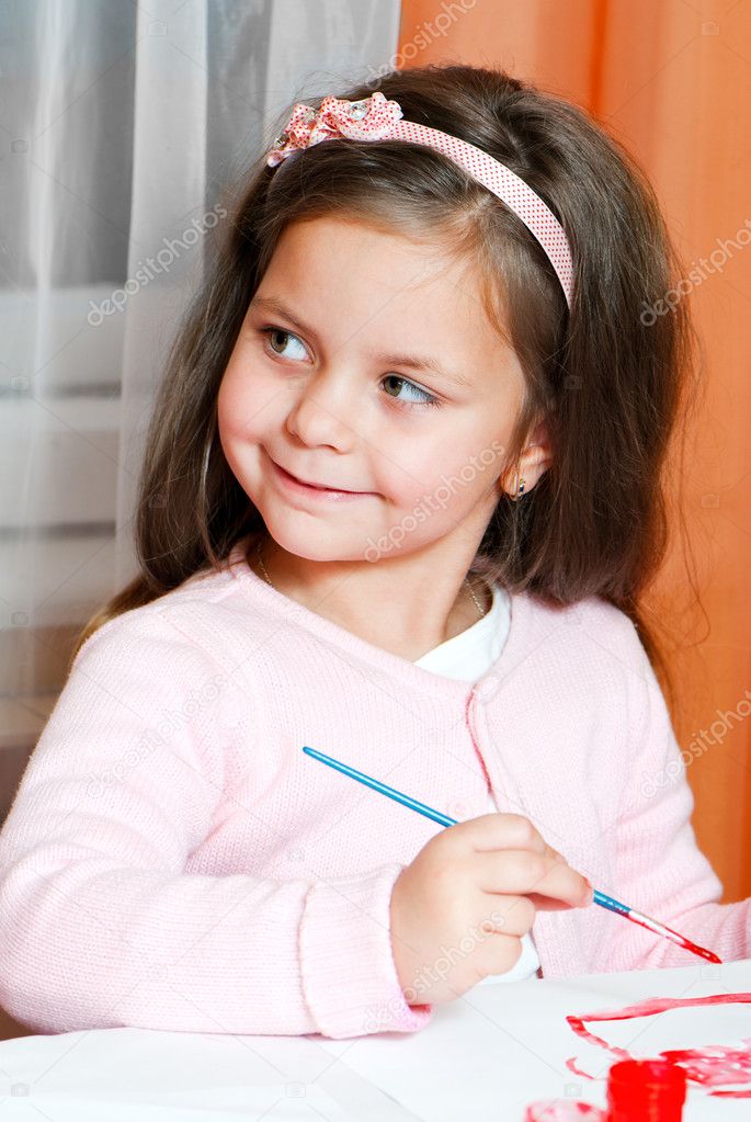 Little Girl Painting