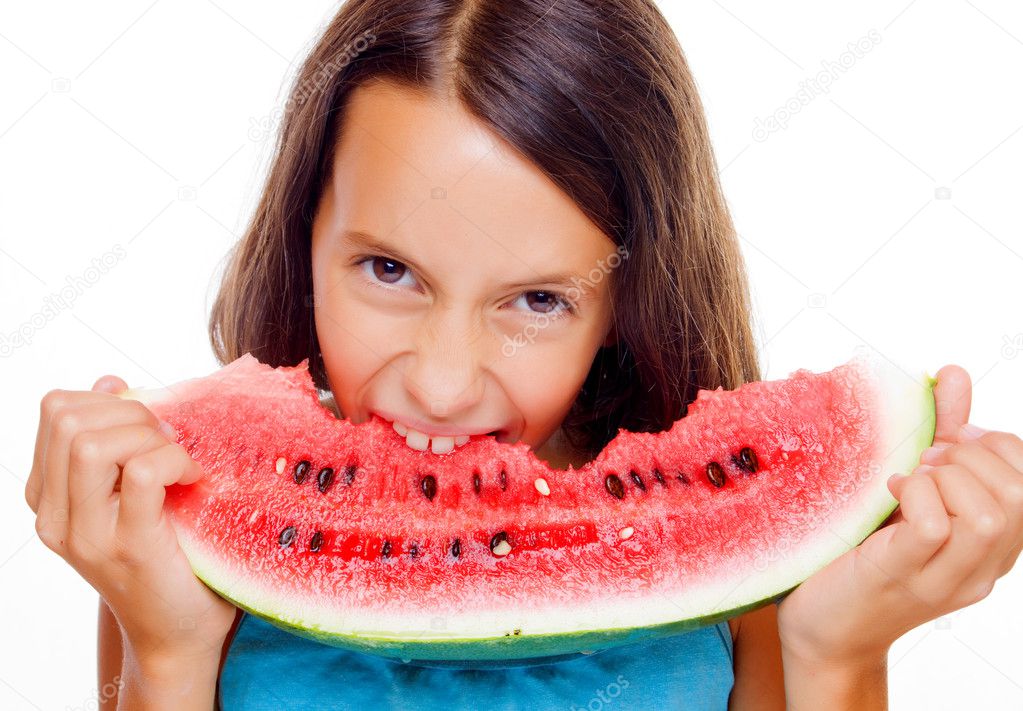Girl Eating Watermelon