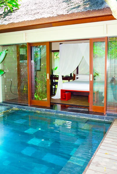 Asia. A tropical country house before pool