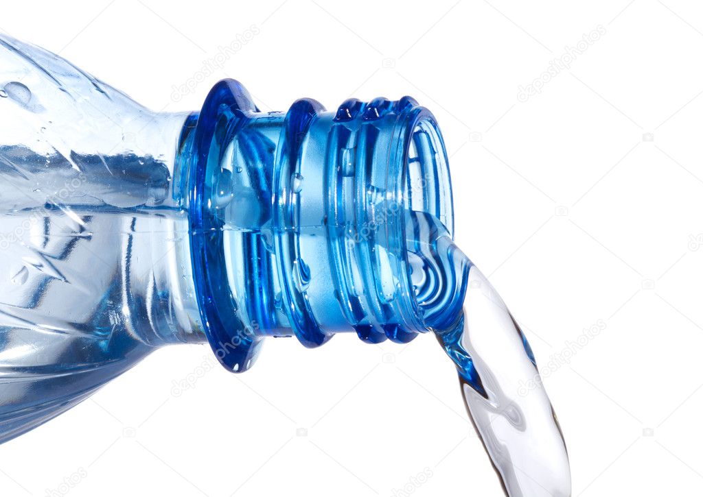 Water is pouring down from plastic bottle — Stock Photo © Nitrub 4873341