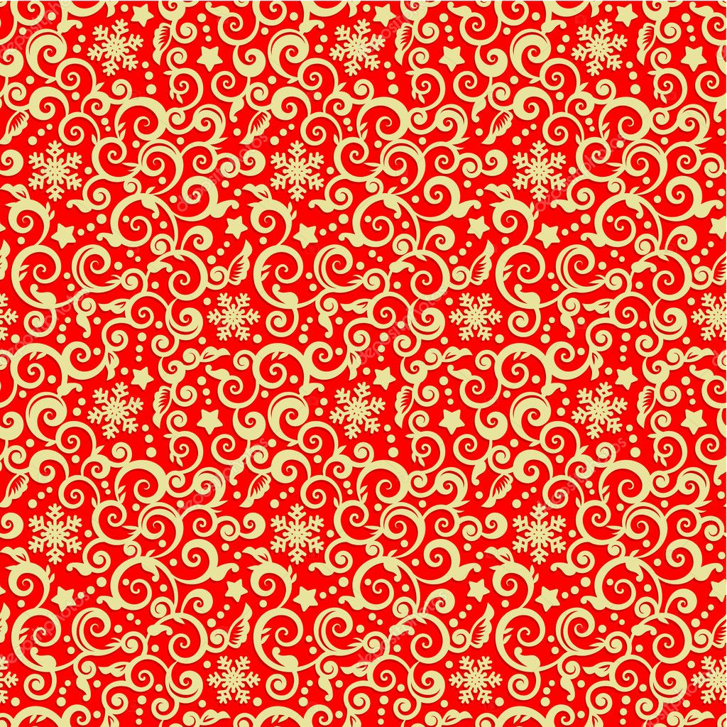 Red And Gold Christmas Seamless Pattern — Stock Vector © Ratselmeister