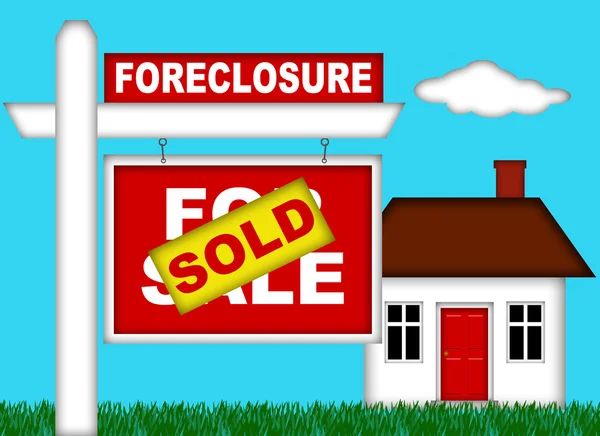 Real Estate Signs on Real Estate Home Foreclosure With Sold Sign     Stock Photo    Thye Gn