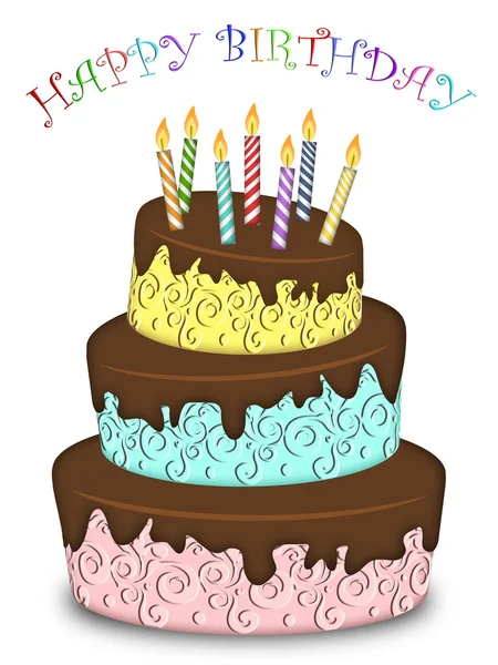 happy birthday cake candles. Stock Photo: Happy Birthday