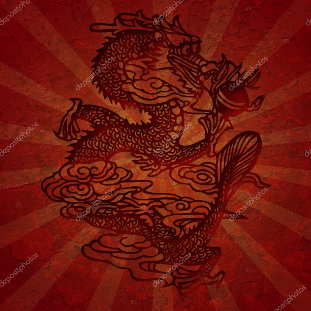 Paper Cutting Asian Dragon